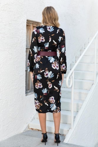 فستان مشجر بحزام