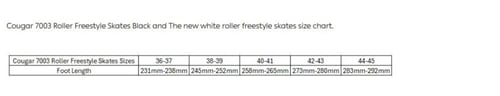 سكيت رولر فري ستايل COUGAR 7003 أبيض