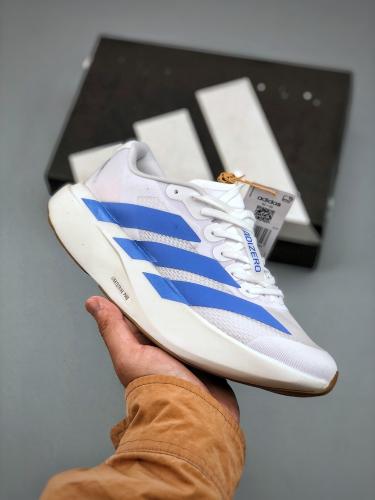 أديداس أديزيرو جلايد – أبيض بخطوط ازرق