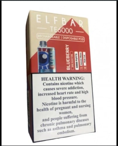 سحبة الف بار بنكهة بلوبيري 6000موشه ELF BAR 6000bu...