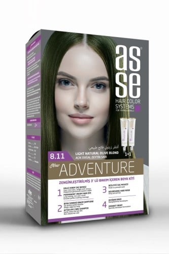صبغة شعر أشقر زيتوني فاتح طبيعي 8.11