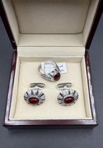 طقم ياقوت زيراكون سويسري فضة ايطالية