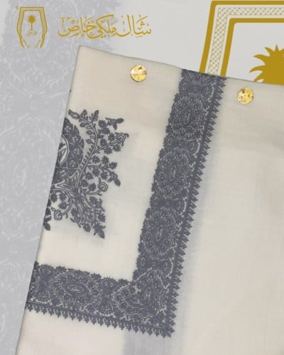 شال كشميري ترمة خاص رصاصي