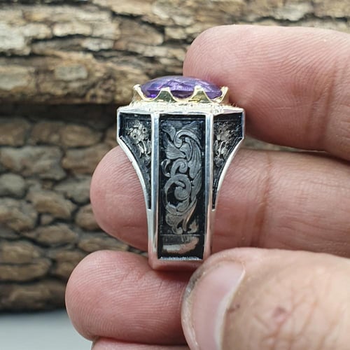 خاتم جمشت بيضاوي مرصع بالالماس عدد 4 حبات صياغه بر...