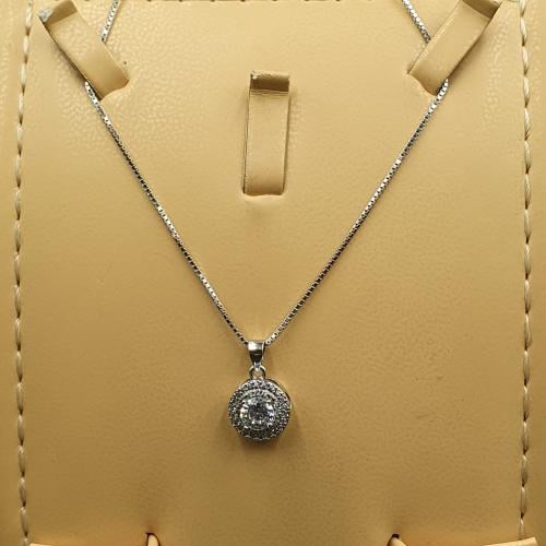 تعليقة فضة تصميم انيق مع سلسلة فضة عيار 925