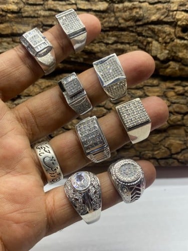 جديد خواتم جملة فضة عدد 8 قطع