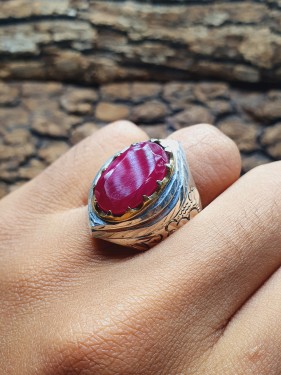 خاتم ياقوت افريقي برواز مذهب