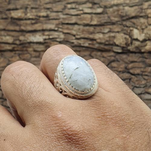 خاتم طاووس ثلجي قص كرستالي موديل حجازي