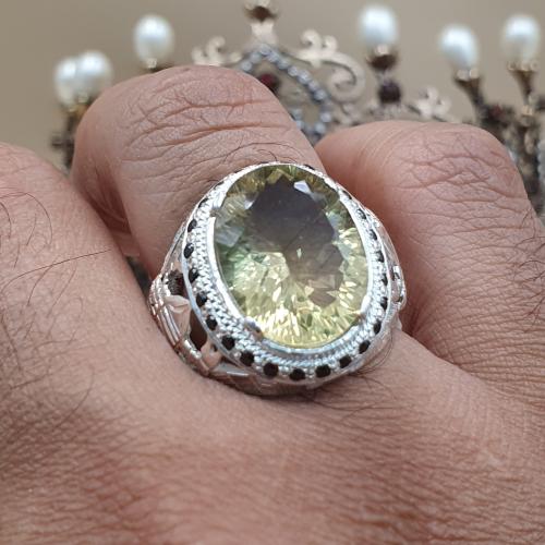 خاتم سترين مرصع بالزركون الاسود موديل العقرب