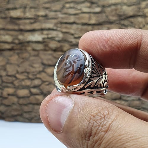 خاتم عقيق جزع (مدكر ) صياغه برتاش الشريف
