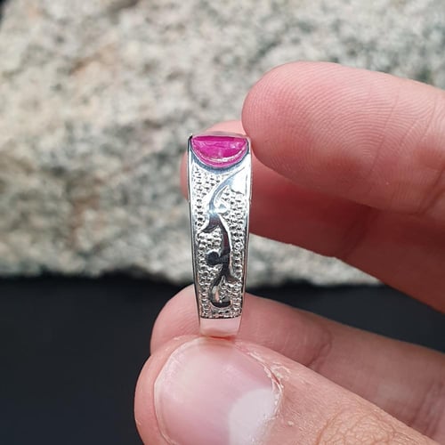 خاتم ياقوت بانكوك موديل الدبله نقش يدوي ابداع الشر...