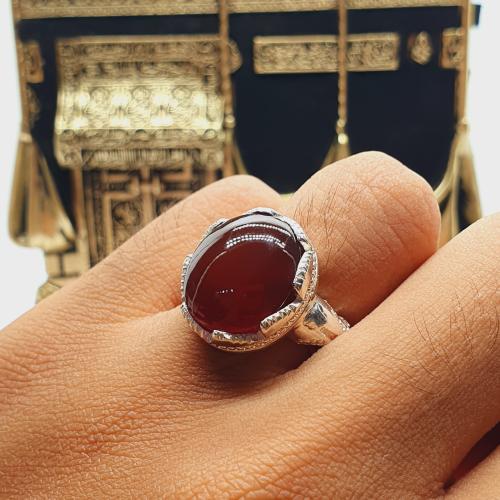 خاتم عقيق كرزي موديل ملكي