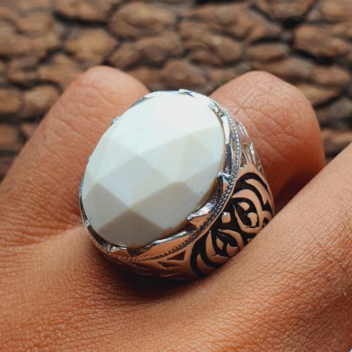 خاتم عاج الفيل قص كريستالي راهي مع تفصيل برتاش الش...