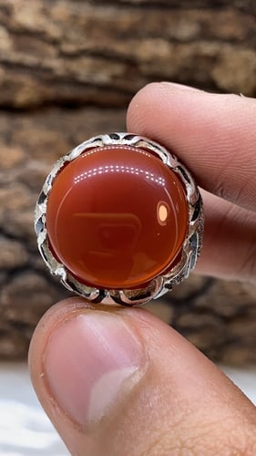 حجر عقيق كبدي صياغه برتاش الشريف