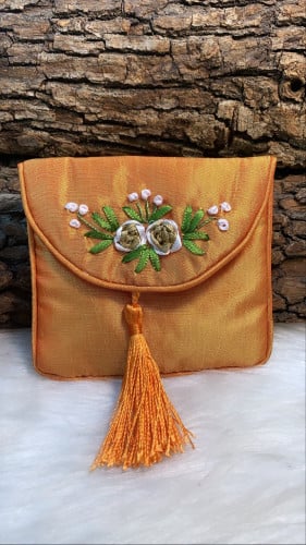 حقيبة مجوهرات سهلة الحمل مصنوعة من قماش التفتة مطر...