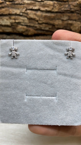 حلق بناتي مميز فضة عيار 925 اناقة وجمال