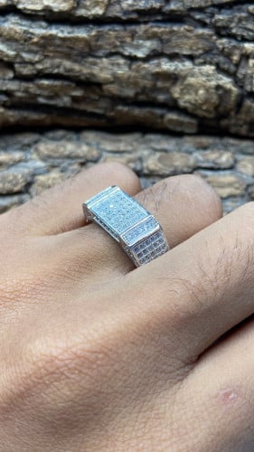 خاتم فضه تايلندي مرصع بالزركون السويسري