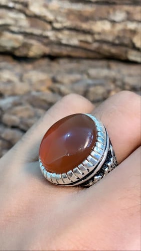 خاتم مشمشي صياغه العنقاء قمه في الجمال والاناقه