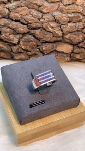 خاتم أطفال فضة لون بني عيار925 تصميم انيق