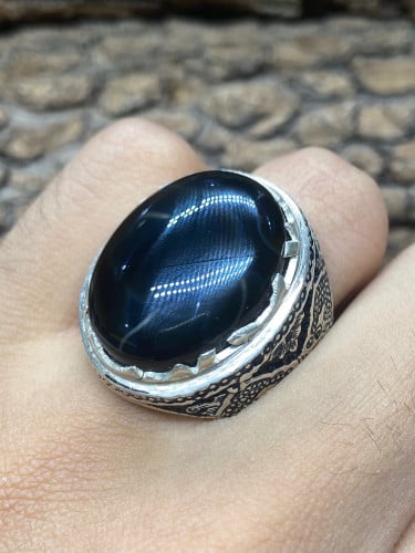 خاتم عقيق يماني جزع صياغه برتاش الشريف