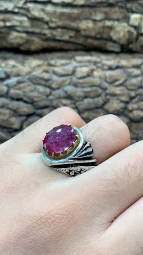 حجر ياقوت افريقي برواز نحاسي صياغه محمدي m