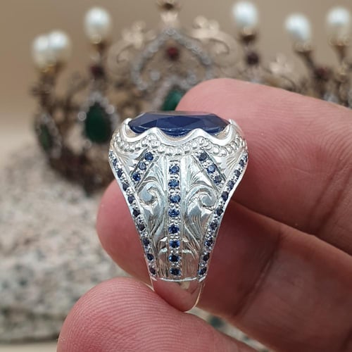 خاتم زفير افريقي مرصع بالزركون السويسري