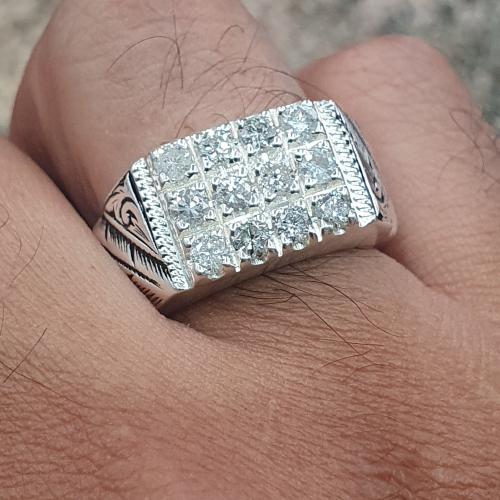 خاتم الماس طبيعي مربع موديل لكس الشريف