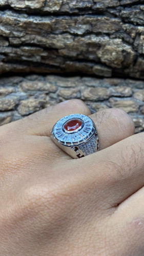 خاتم فضه تايلندي مرصع بالزركون السويسري