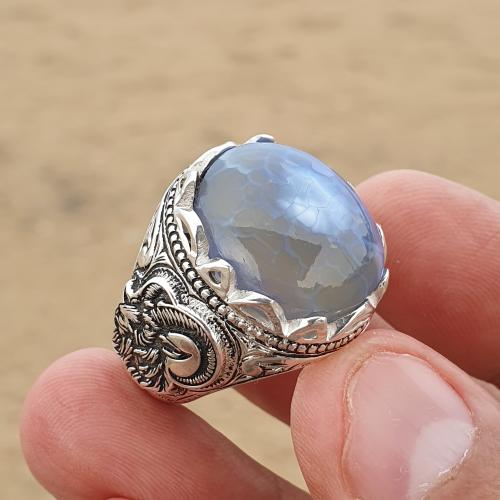 خاتم عقيق بحري خليه موديل وعل الجبل