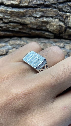 خاتم فضه تايلندي مرصع بالزركون السويسري