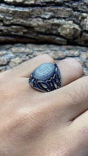 خاتم فضه تايلندي مرصع بالزركون السويسري