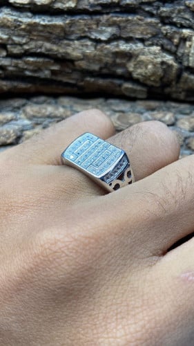 خاتم فضه تايلندي مرصع بالزركون السويسري