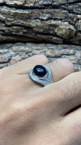 خاتم فضه تايلندي مرصع بالزركون السويسري