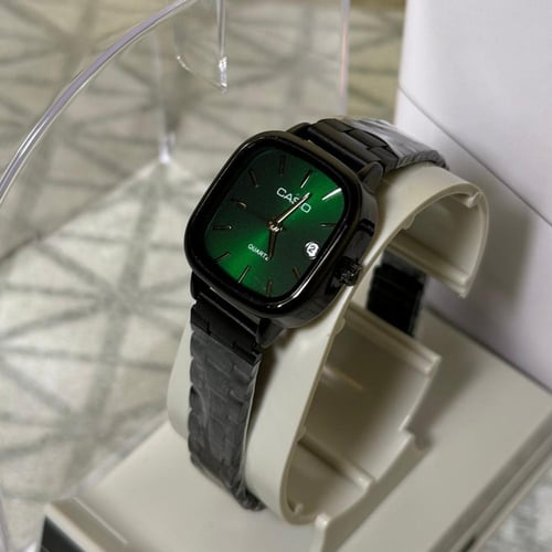 كاسيو LTP نسائي - اسود مينا اخضر