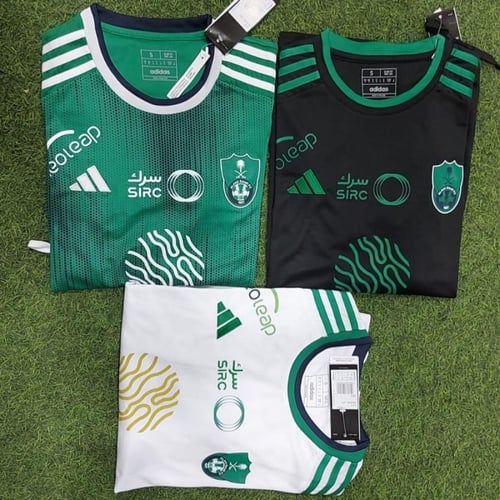 تيشيرت الاهلي السعودي لون أسود مقاس ولادي شبابي رج...