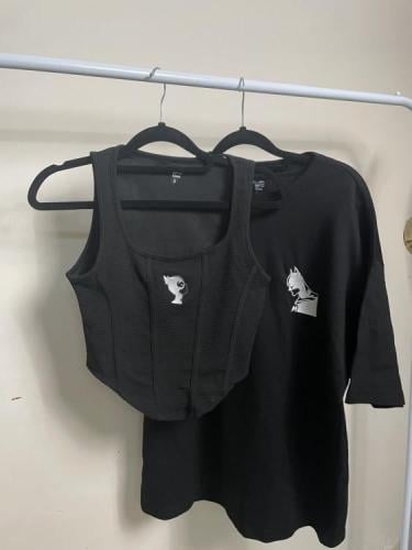 طقم كبلز ( تيشيرت و توب) لون اسود