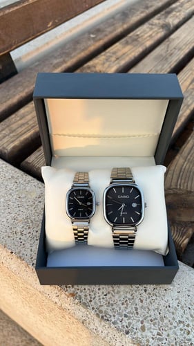 كاسيو LTP كبلز فضي مينا اسود