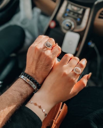 خاتم نسائي و رجالي فضه خالص عيار925