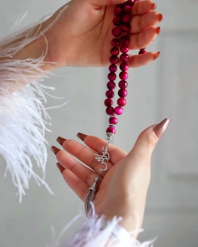 سبحة نسائية حجر طبيعي فخمة بالاسم