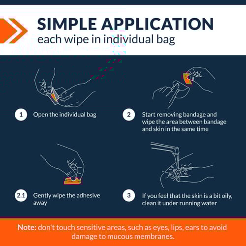 مسحات إزالة اللاصق من Fixic مع الألوفيرا