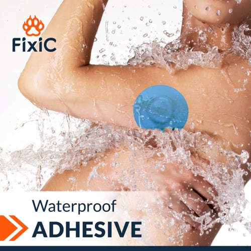 Fixic لاصق لون ازرق دائري الشكل بدون صمغ في المنتص...