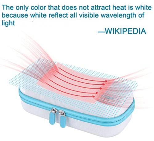 حافظة انسولين ابيض مع 4 اكياس جل