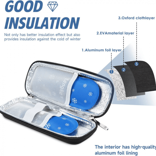 حافظة انسولين قلمين ازرق داكن