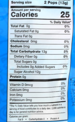 مصاصات خالية من السكر نكهات متنوعة