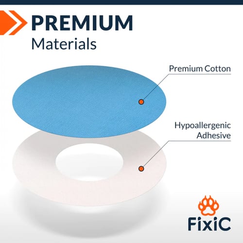 Fixic لاصق لون ازرق دائري الشكل بدون صمغ في المنتص...