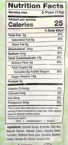 مصاصات خالية من السكر بنكهة فواكه أستوائيه