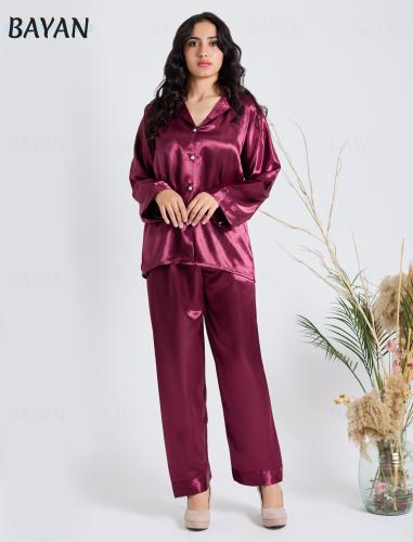 بجامه قطعتين-عنابي