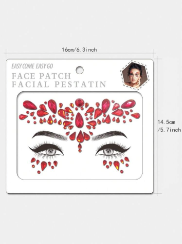 ملصقات زينة للوجه (Face Patch) باللون الأحمر