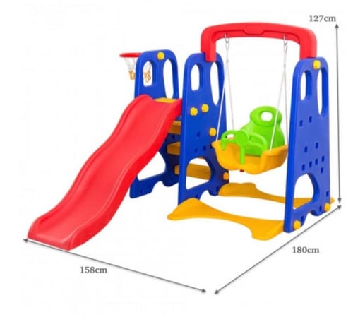 طقم مرجيحة 3*1 مع زحليقة و سلة