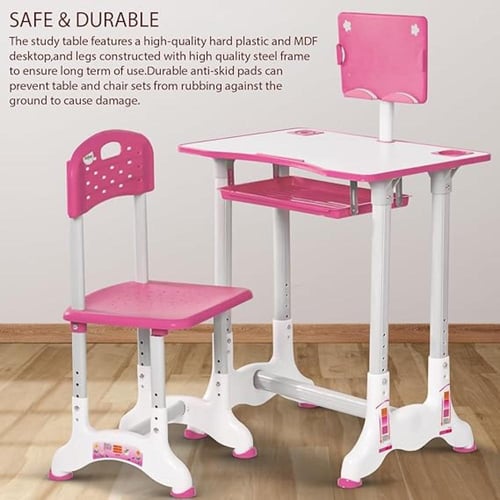 طاولة وكرسي الدراسة زهري